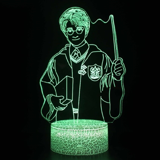Harry Potter 3D lampe med fjernbetjening - 16 lysfarver - dæmpbar